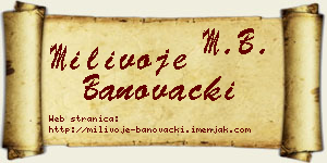 Milivoje Banovački vizit kartica